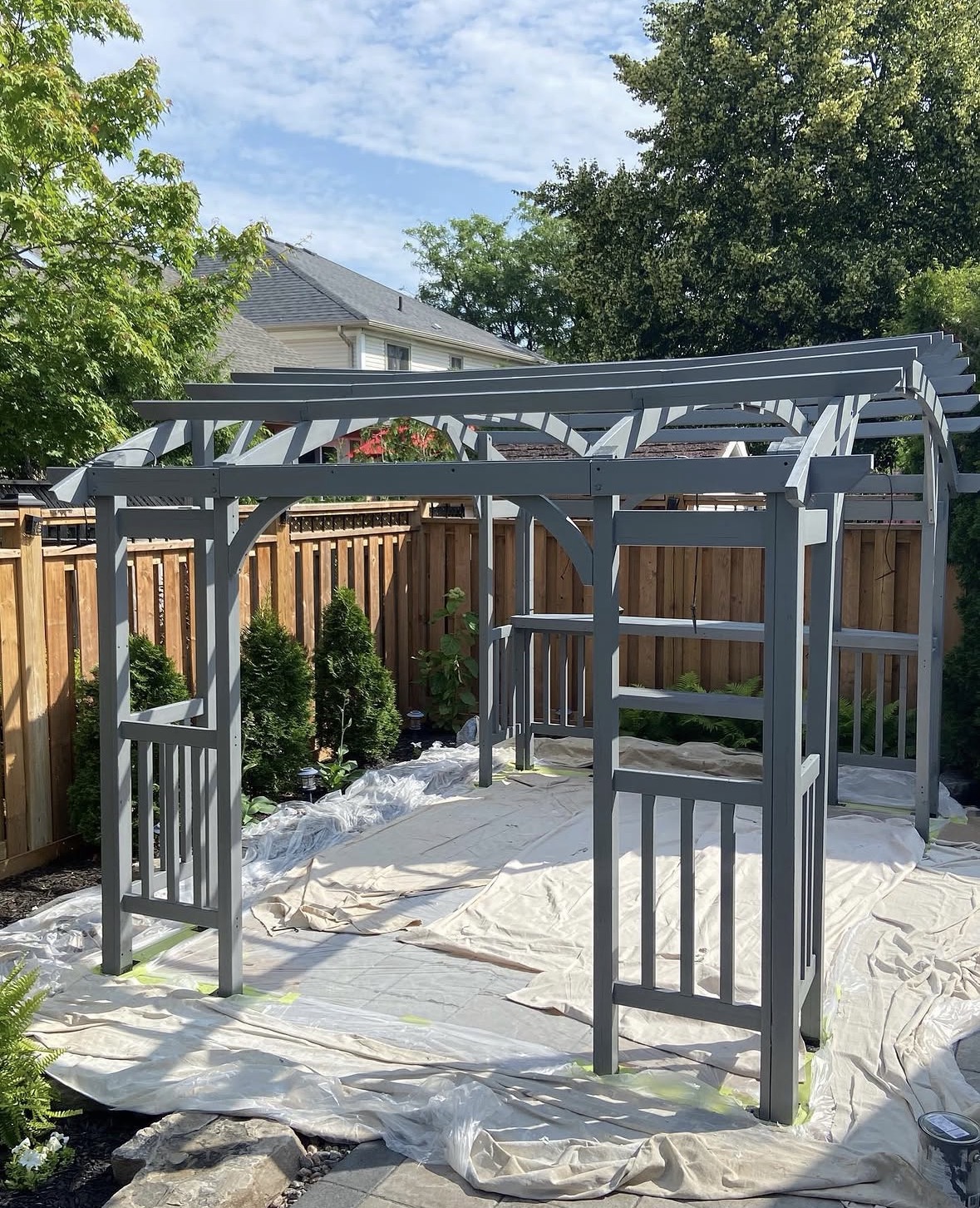 Exterior pergola painting — Hamilton